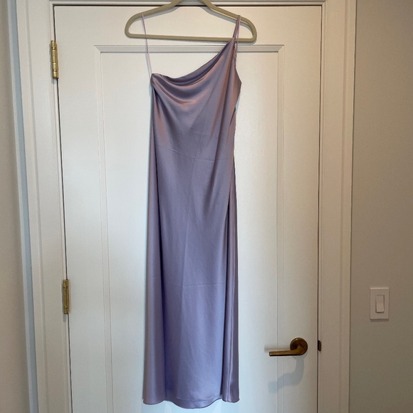 Reformation Olesia Satin Dress - Aura, Size 4 - Picture 4 of 6